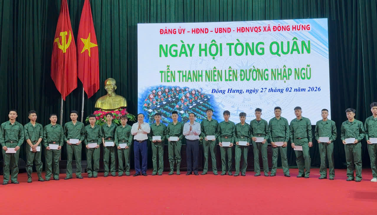 Xã Đông Hưng tổ chức Ngày hội tòng quân năm 2026
