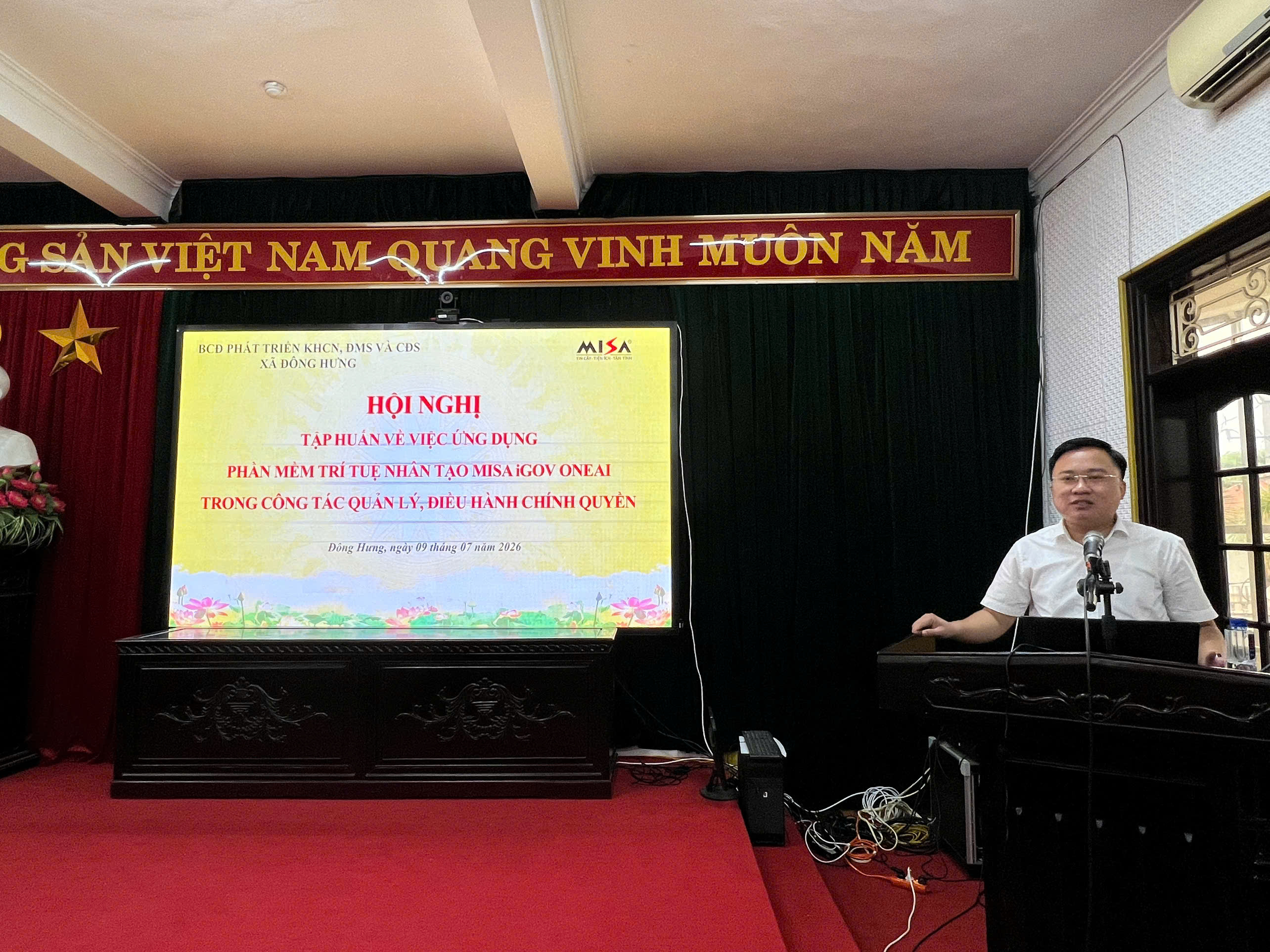 Xã Đông Hưng tập huấn ứng dụng trí tuệ nhân tạo (AI) trong quản lý, điều hàn